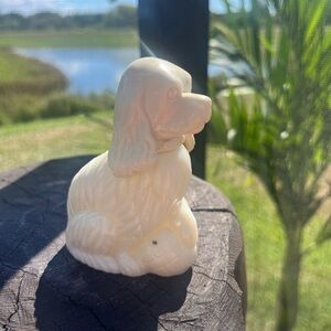 Avon Vintage Bottles Patchwork Cologne Decanter Cocker Spaniel White Dog